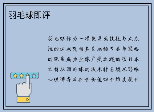 羽毛球即评